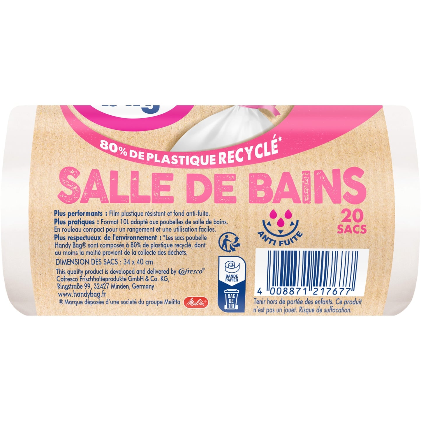 Sac Poubelle de Salle de Bain 10L HANDY BAGS
