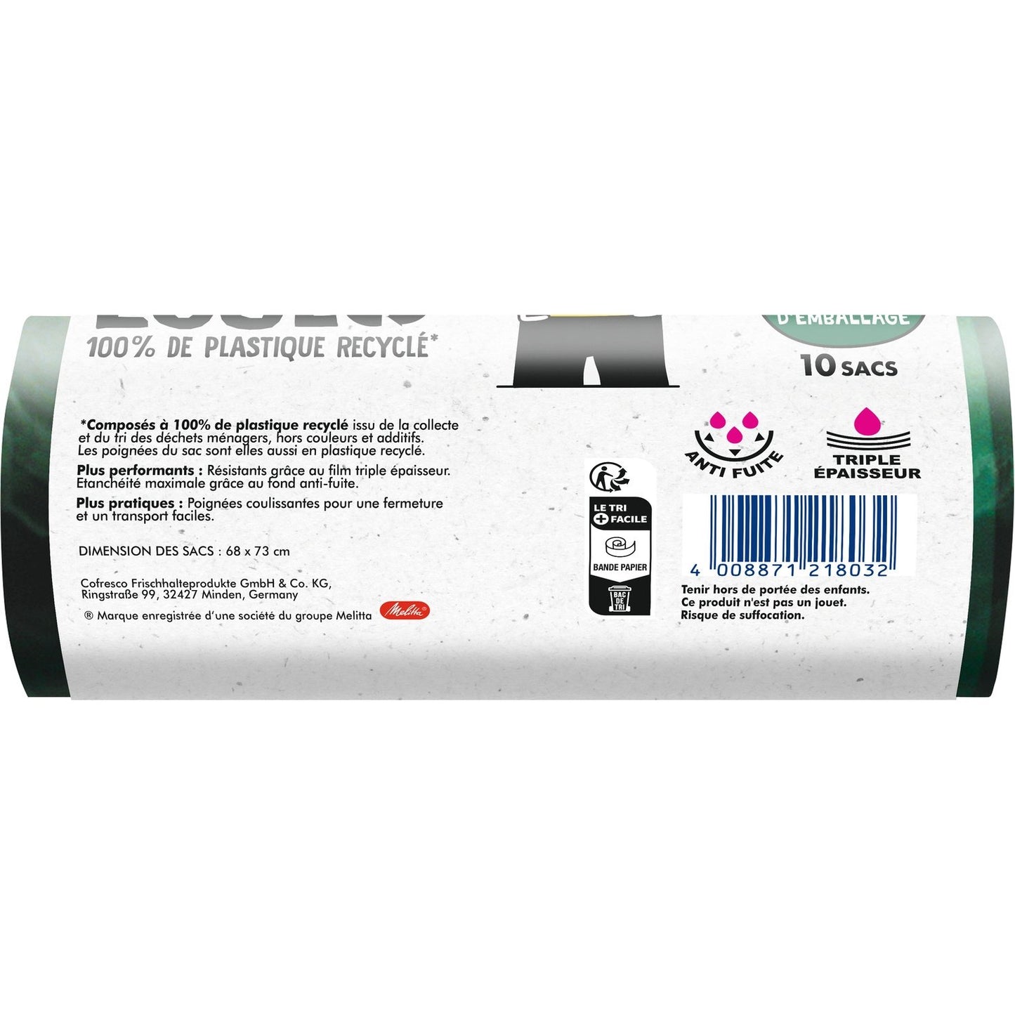 Langlebiger und umweltfreundlicher Müllsack 50l X10 HANDY BAG
