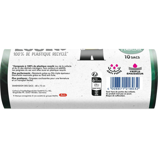Sac Poubelle Résistant et Ecolo  50l  X10 HANDY BAG