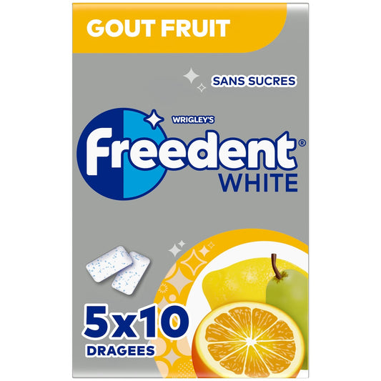 Chewing-Gum Sans Sucres Goût Fruits FREEDENT WHITE