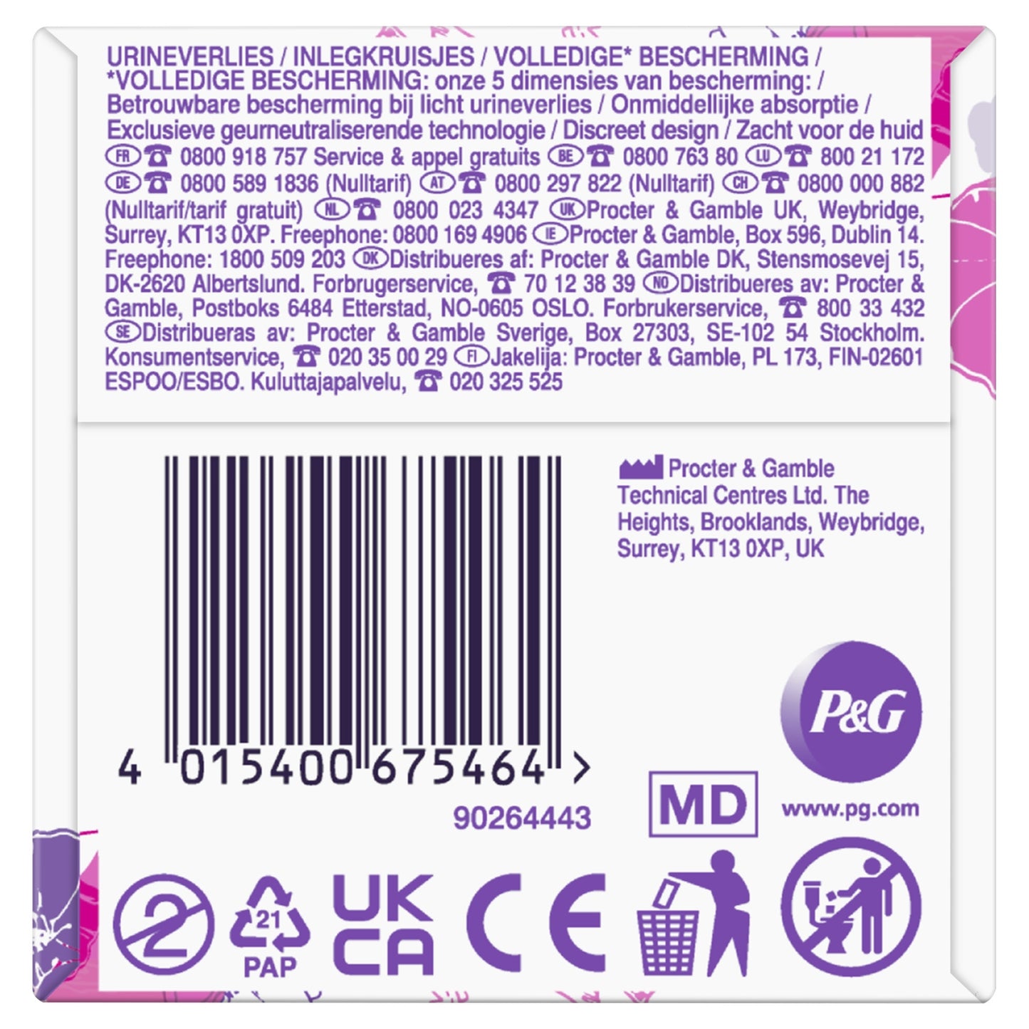 ALWAYS DISCREET Normal Urinary Leakage Panty Liners