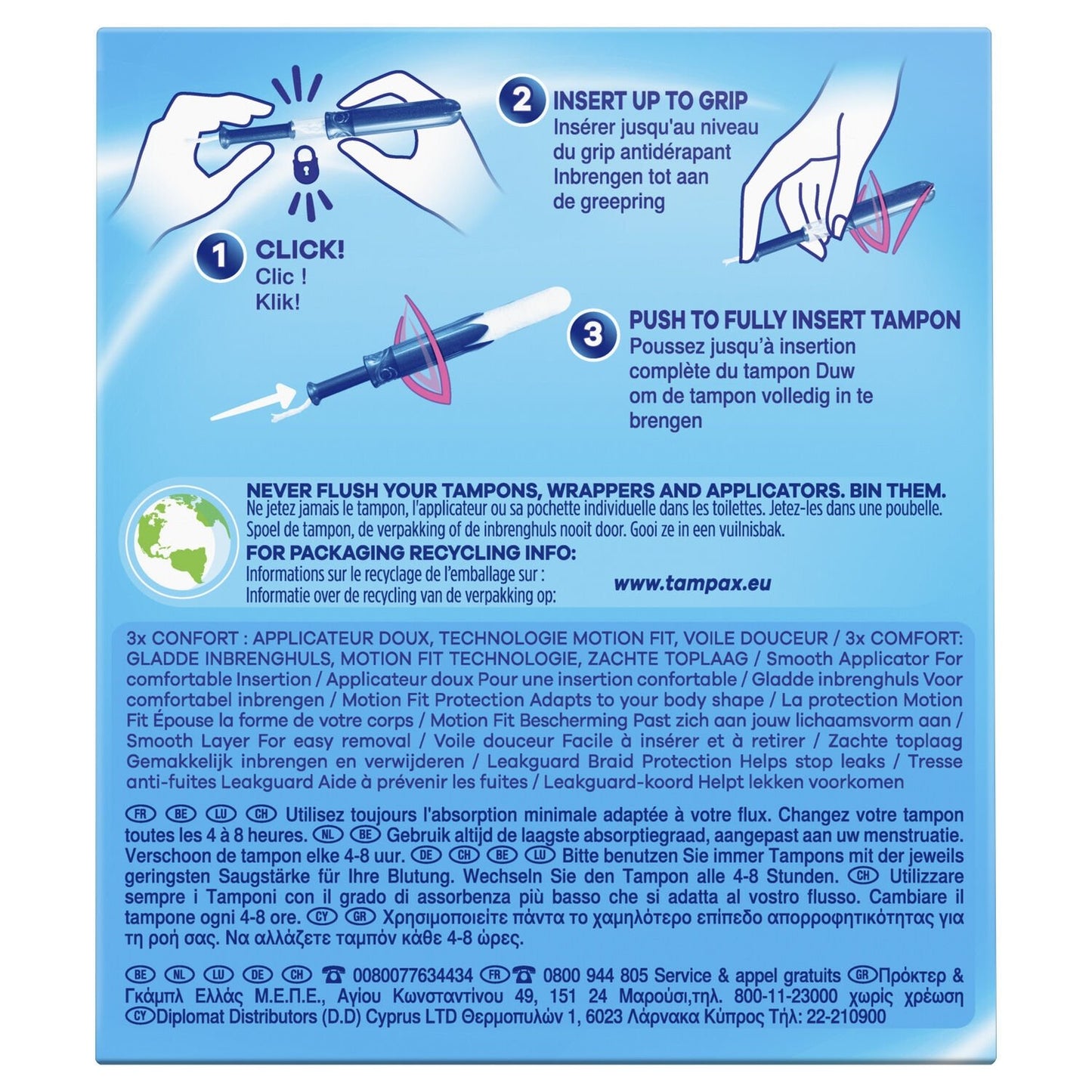 Tampons with Regular Applicator Pearl Compak TAMPAX