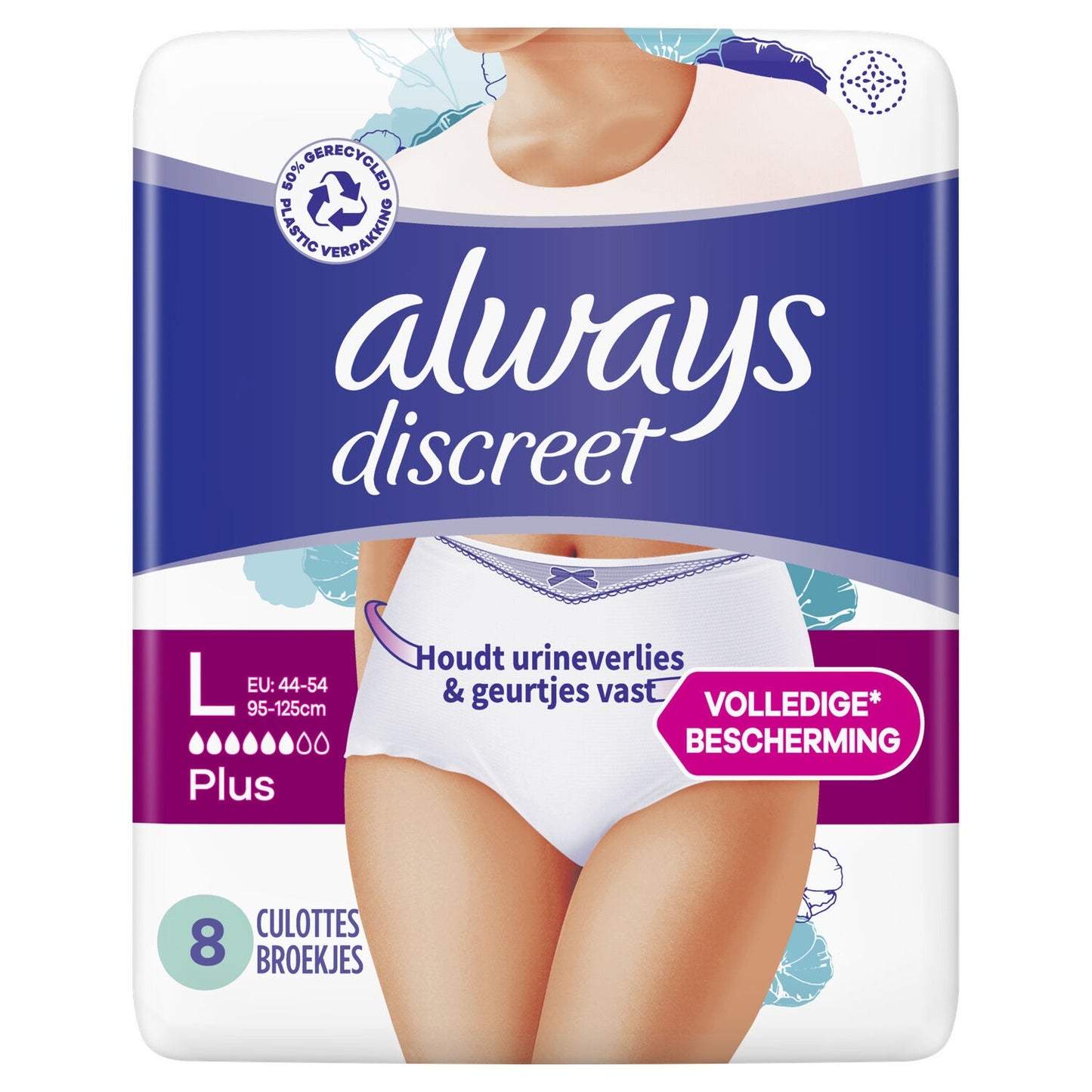 Always Discreet Plus Size L Urinary Leak Proof Panties