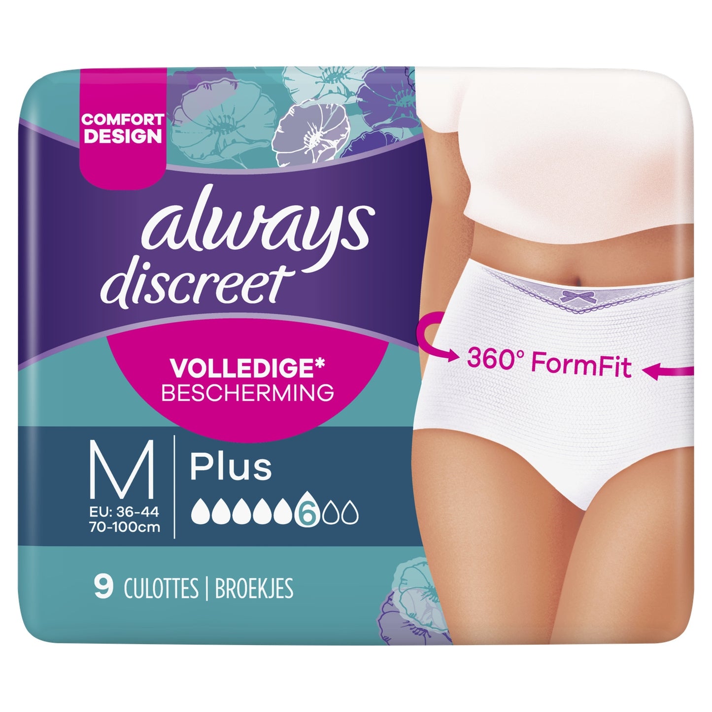 Always Discreet Plus Size M Urinary Leak Proof Panties
