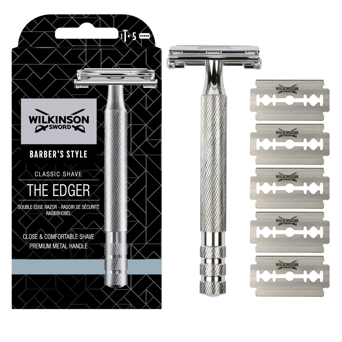 Rasoir Sécurité pour Homme Rasage Précis Barber's Style WILKINSON LeManche+5Lames