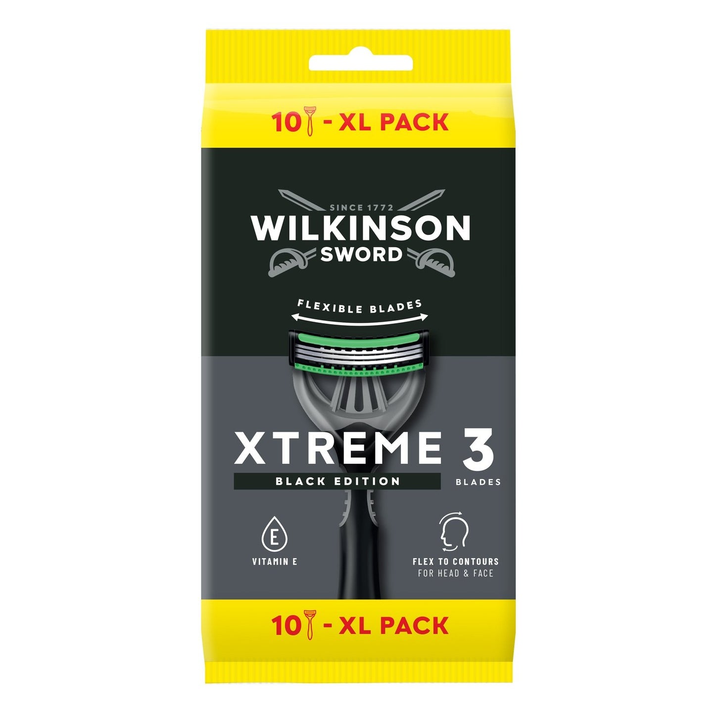 Rasoirs Jetable pour Homme Peau Sensible Black Edition Confort Xtreme 3 WILKINSON le paquet de 10 rasoirs