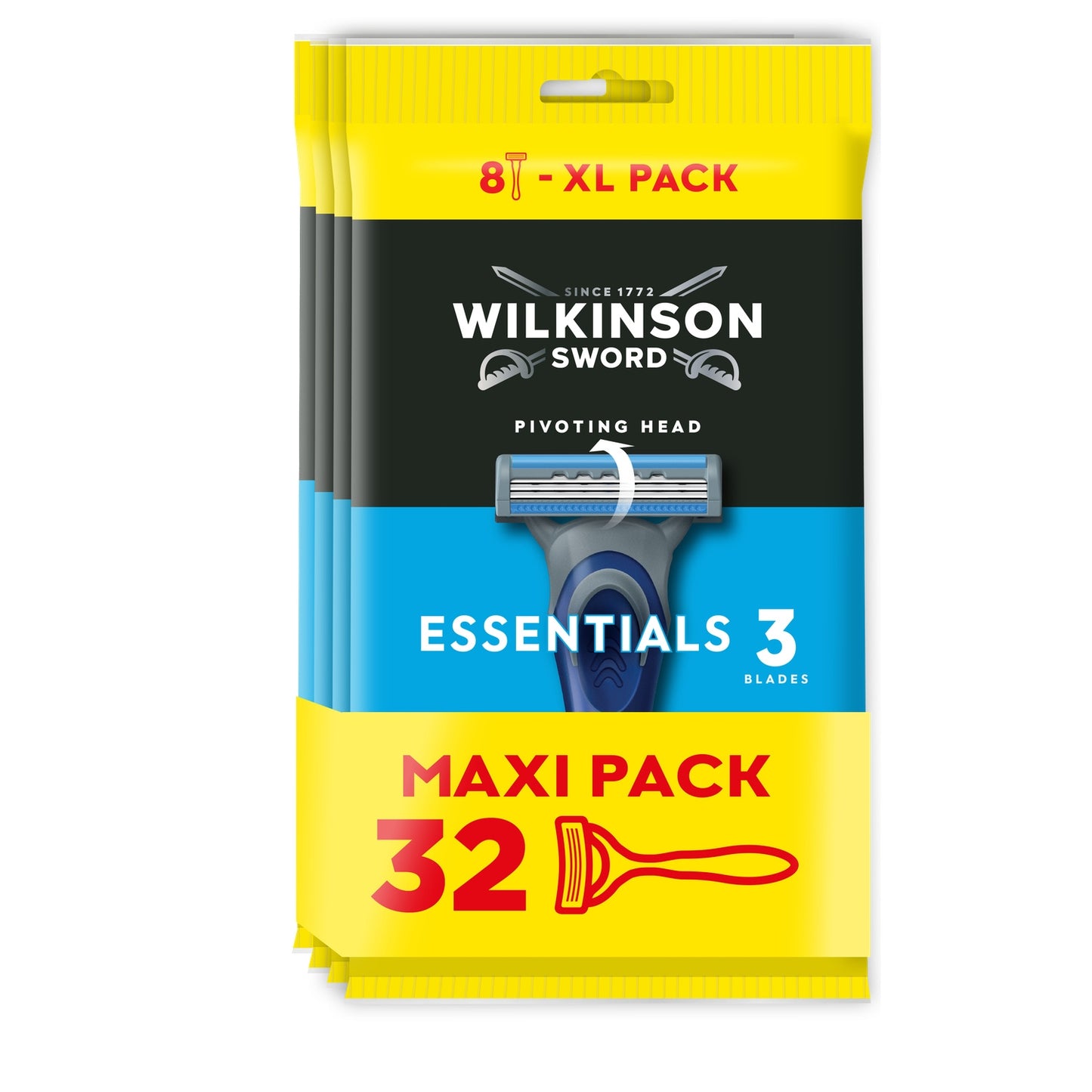 WILKINSON Women's Essential 3-Blade Pivoting Head Disposable Razors