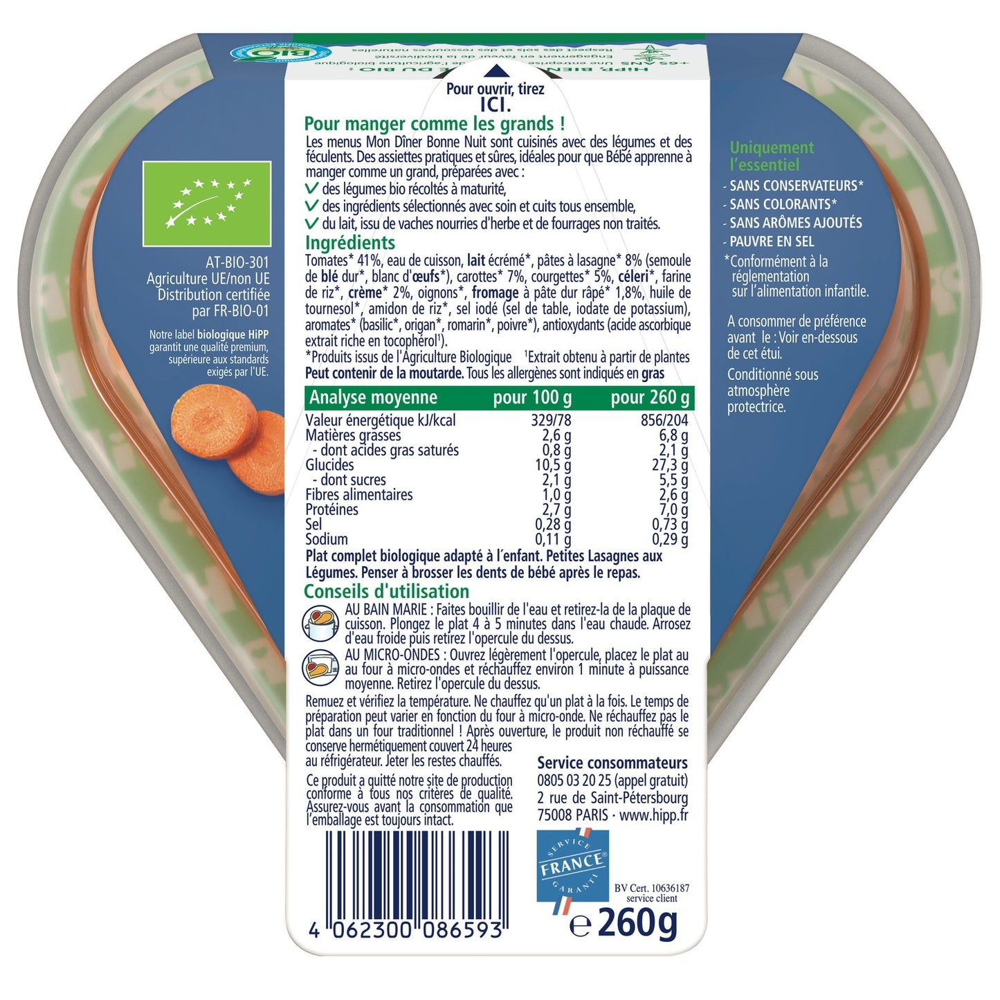 Baby Evening Meal From 18 Months Small Organic Vegetable Lasagna My Good Night Dinner HIPP ORGANIC