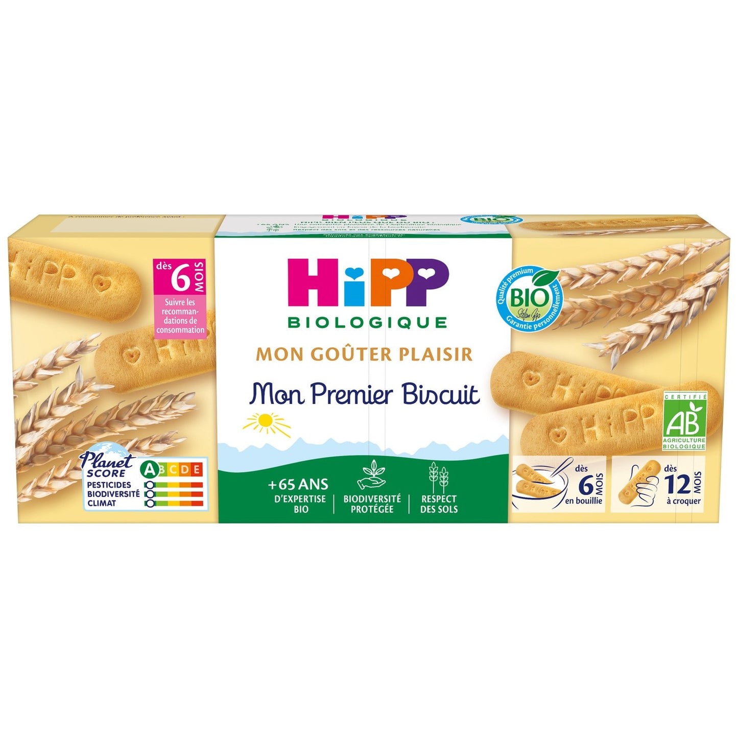Biscuits Bébé Dès 6 Mois Mon Premier Biscuit Bio HIPP BIOLOGIQUE les 4 sachets de 45g