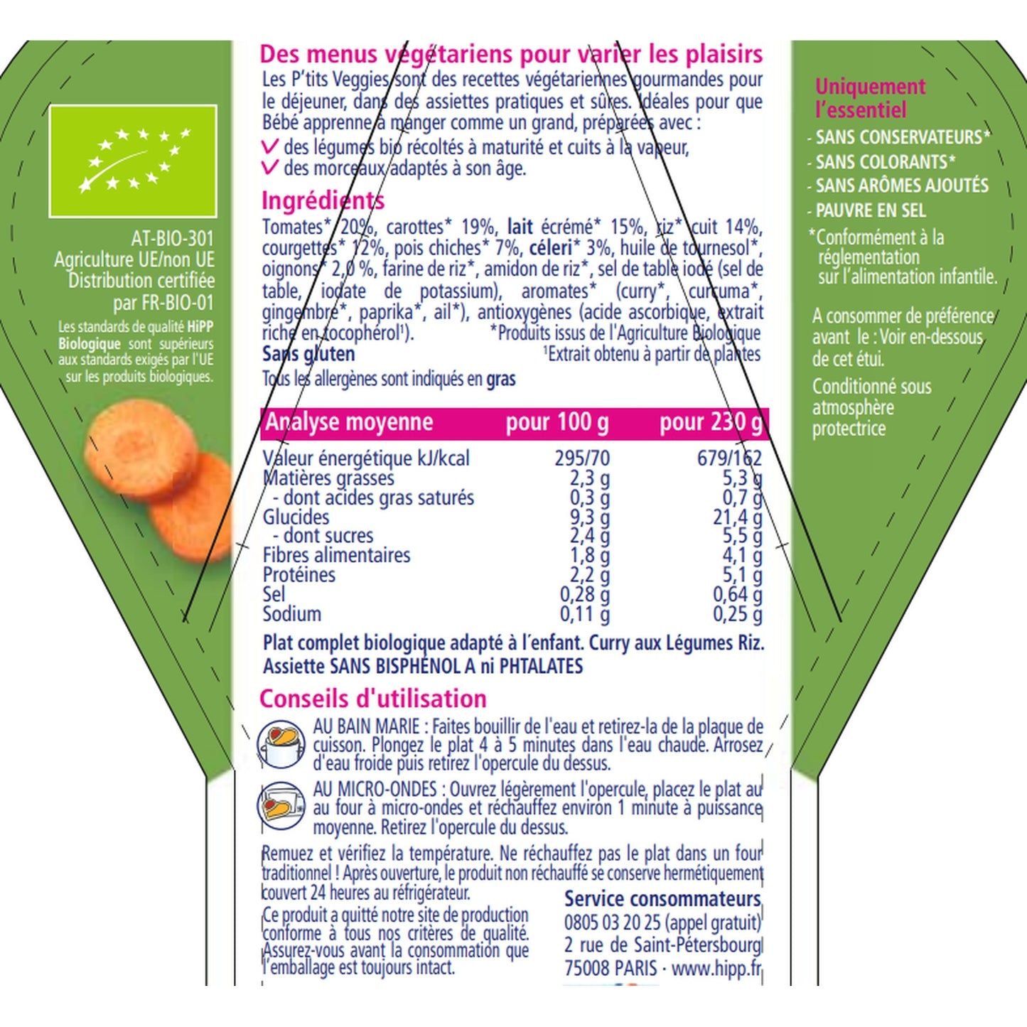 Baby Meal From 12 Months Vegetable Curry Organic Rice HIPP BIOLOGIQUE