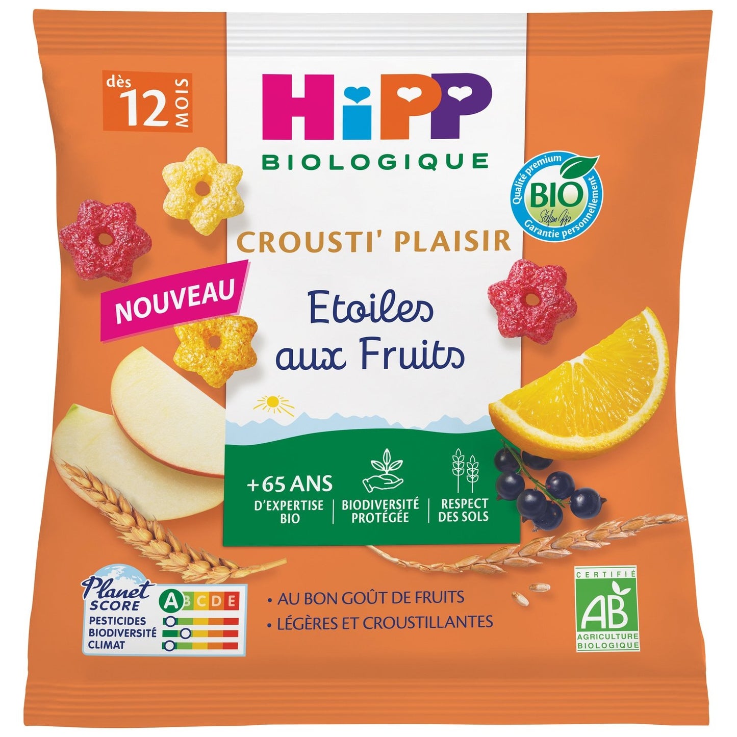 Biscuits Bébé Dès 12 Mois Saveur Fruits Bio HIPP BIOLOGIQUE le sachet de 30g