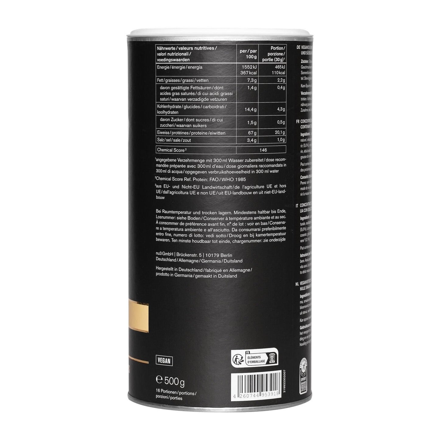 NU3 Vanilla Plant Protein Powder