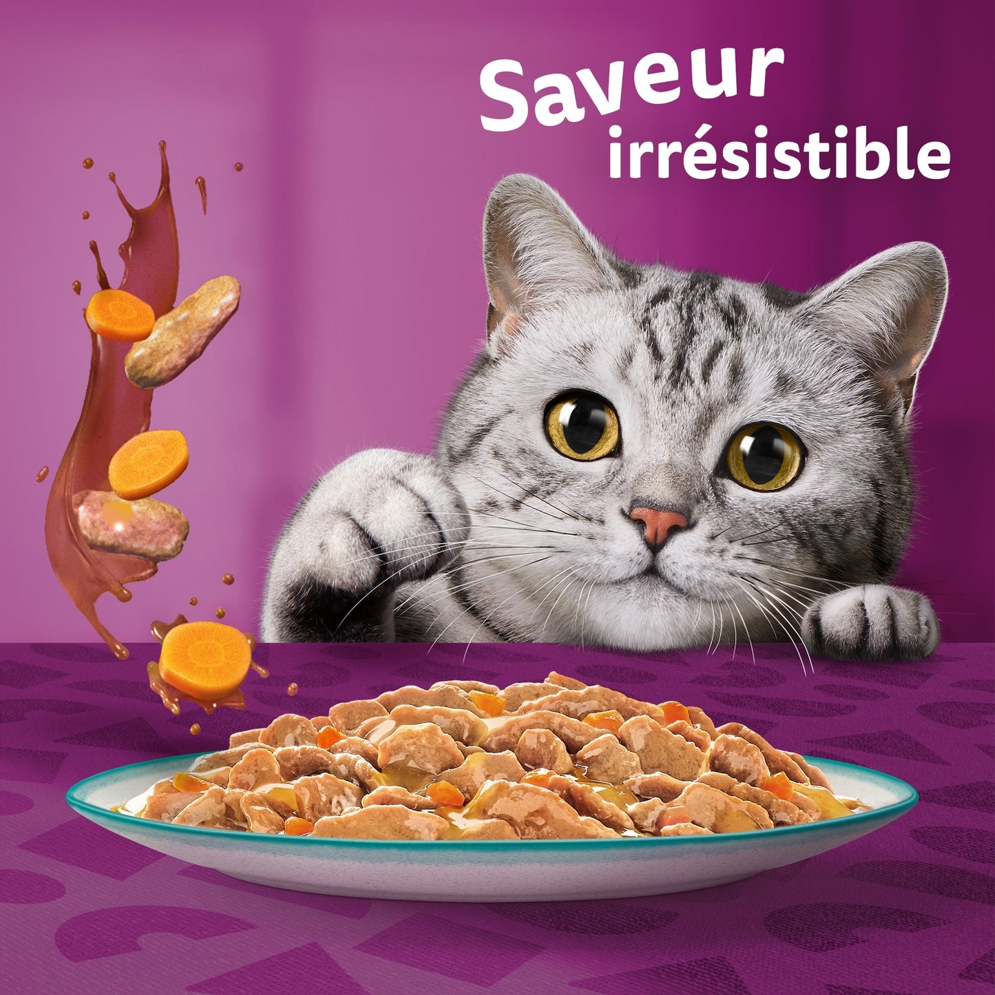 Pâtée pour Chat Adulte en Sauce Saumon Carotte Poisson Blanc Légume Thon Poisson Blanc Cabillaud Saumon Tasty Mix WHISKAS