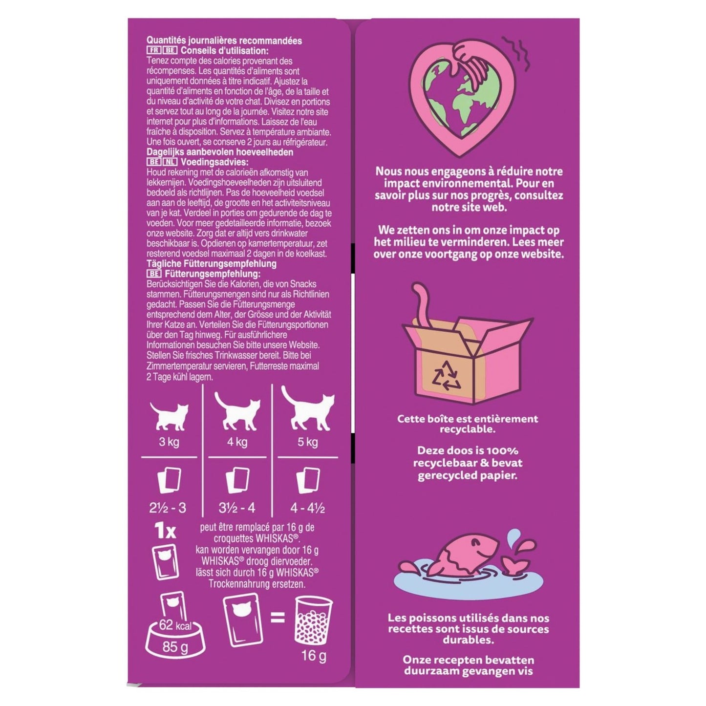 Adult Katzenfutter in Sauce Rind Geflügel Lachs Huhn Pute Kabeljau Tasty Mix Chef's Selection WHISKAS