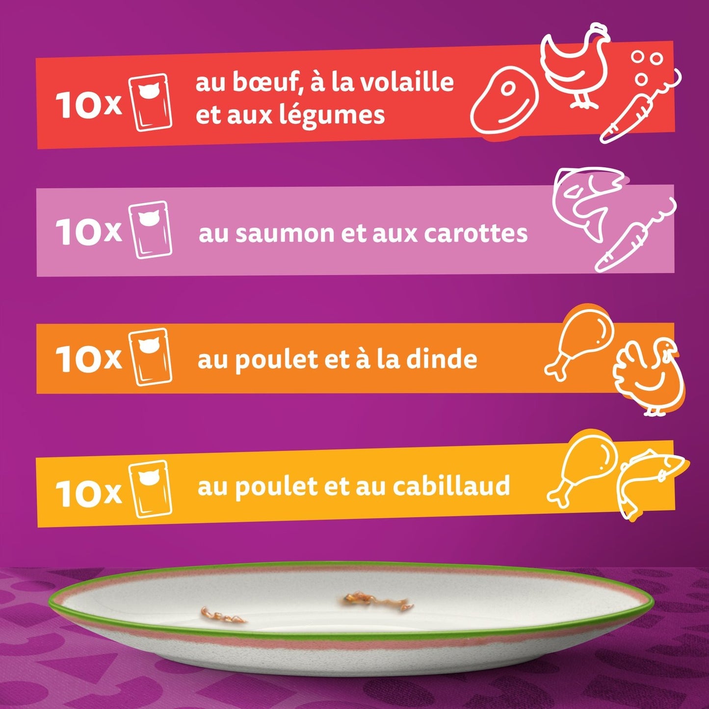 Pate for Adult Cats in Sauce Beef Poultry Salmon Chicken Turkey Cod Tasty Mix Chef's Selection WHISKAS