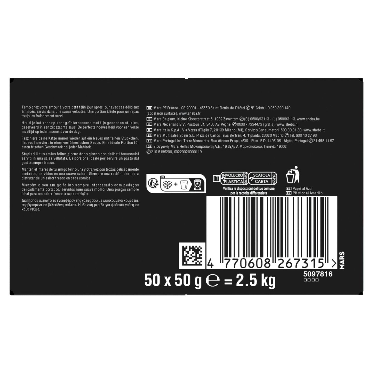 Adult Katzenfutter Delight of the Day mit MSC Kabeljau, MSC Lachs und MSC Thunfischsauce Sheba