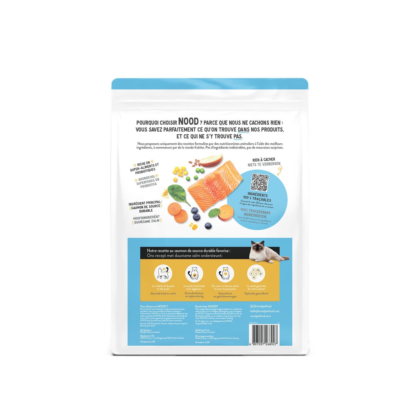 NOOD Sterilized Adult Katzenfutter mit Lachs und Gemüse
