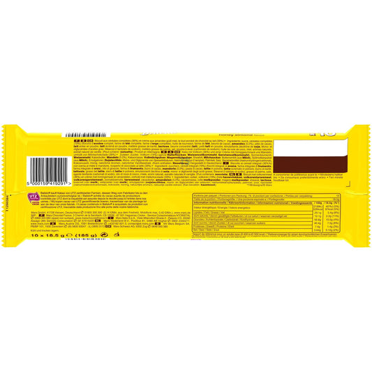 Barres Chocolatées Lait Miel Amandes BALISTO