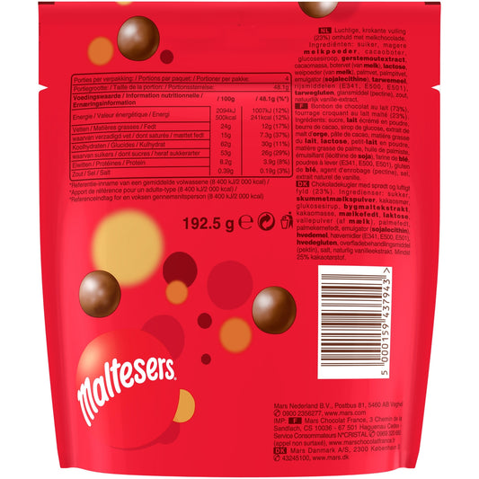 Bonbons Chocolat au Lait Fourrage au Lait Malté MALTESERS