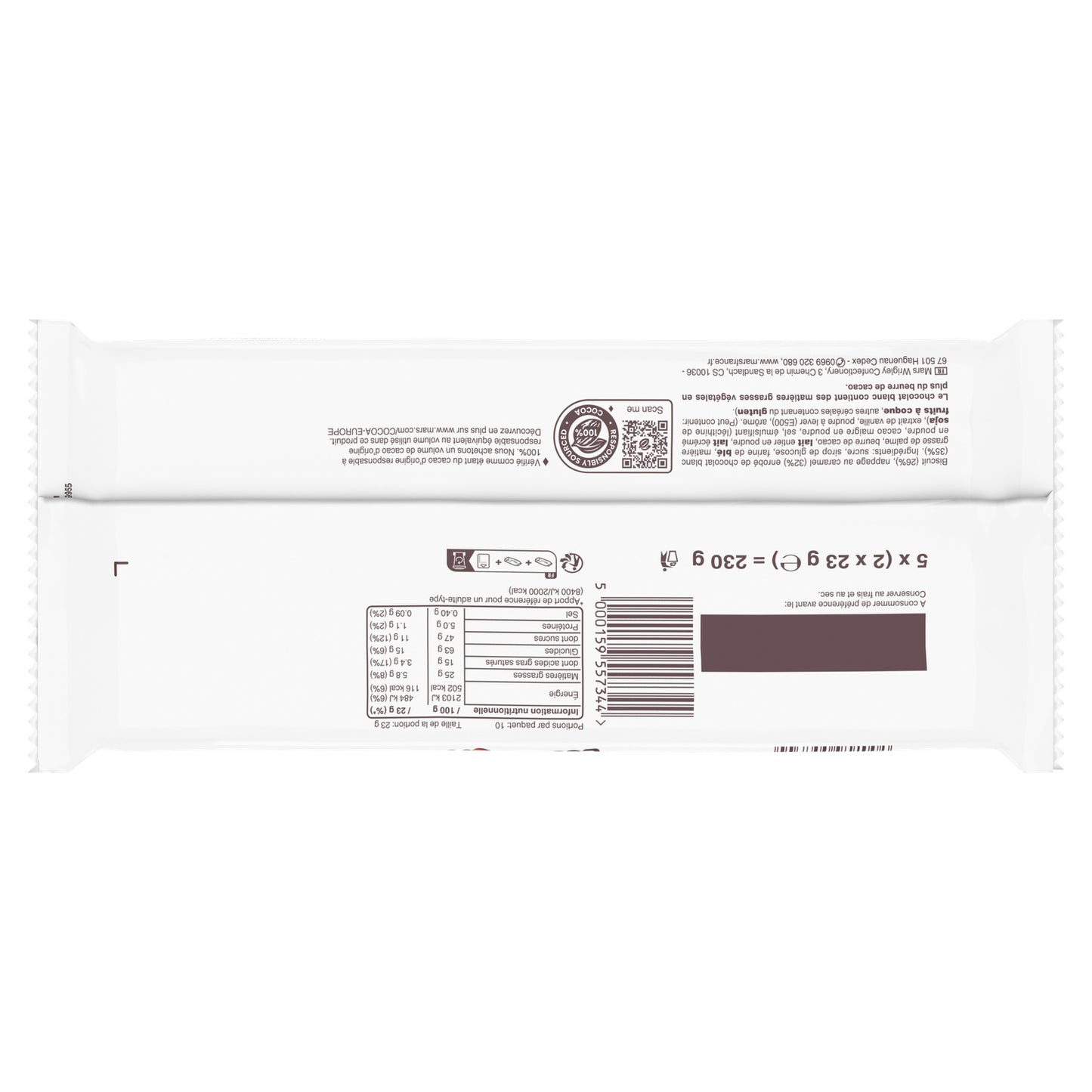 Barres Chocolatées Blanc Caramel TWIX