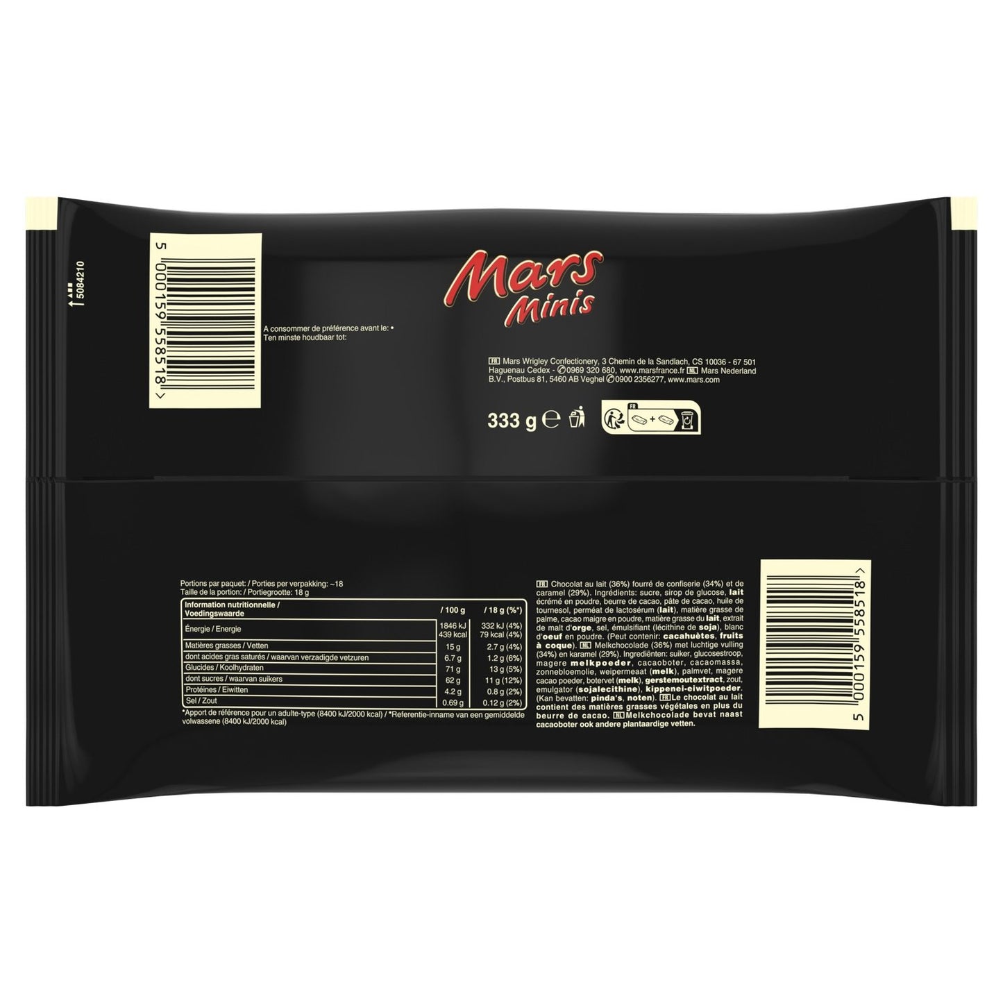 Mini Barres Chocolatées Lait Caramel MARS