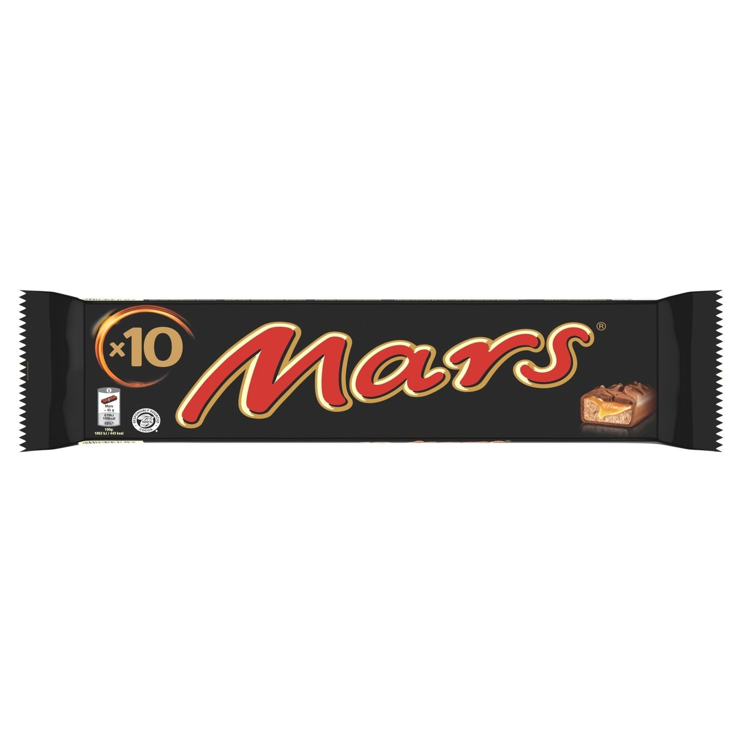 Barres Chocolatées Lait Caramel MARS les 10 barres de 45g