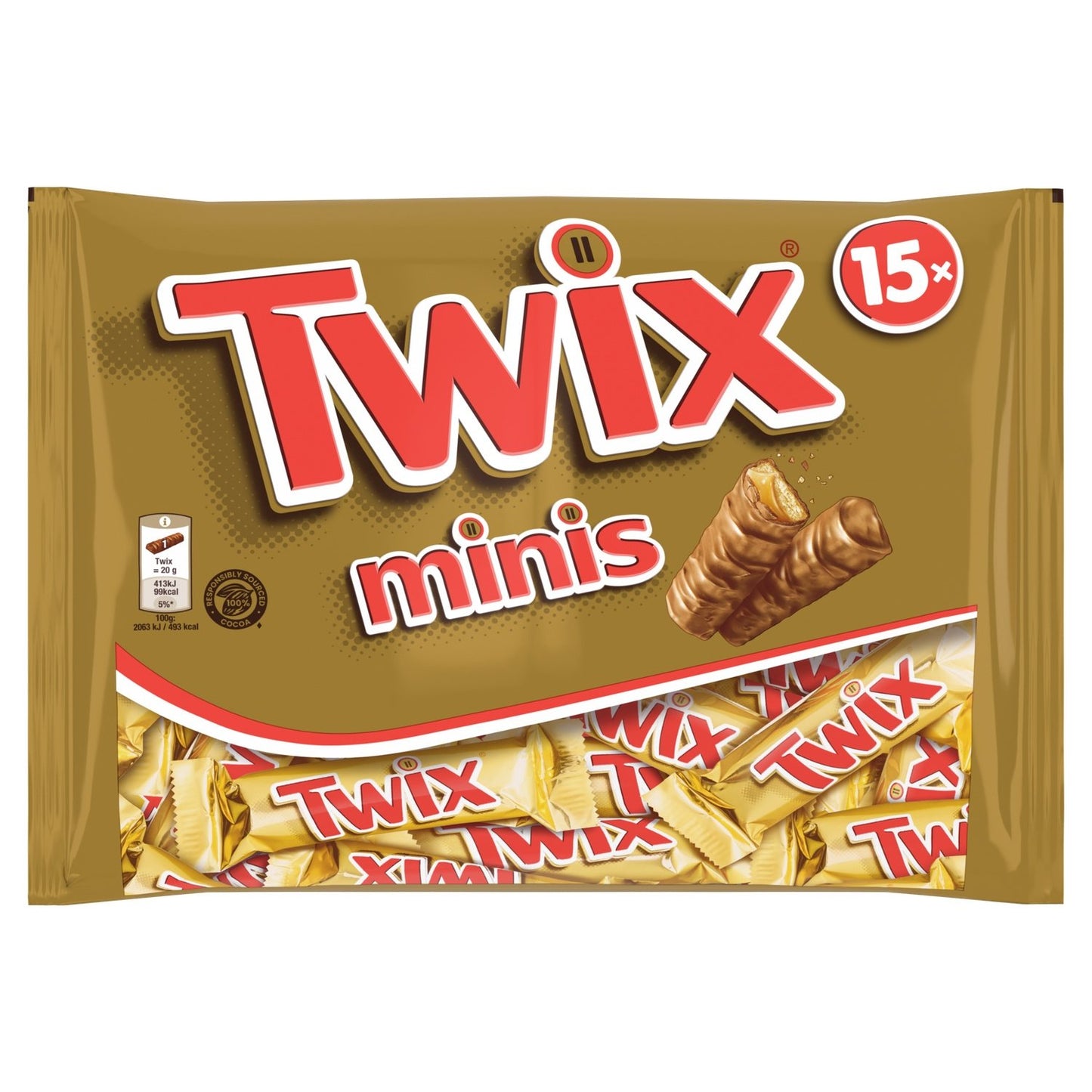 Mini Barres Chocolatées Caramel TWIX le sachet de 15 minis barres