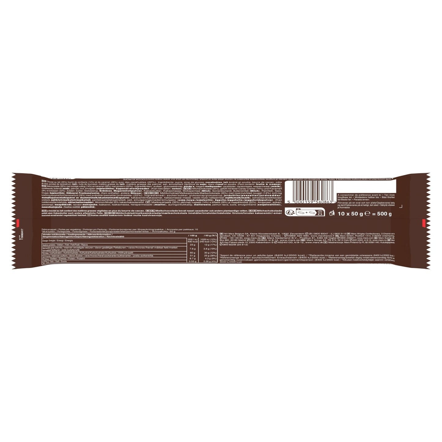 Barres Chocolatées Lait Caramel Cacahuètes SNICKERS