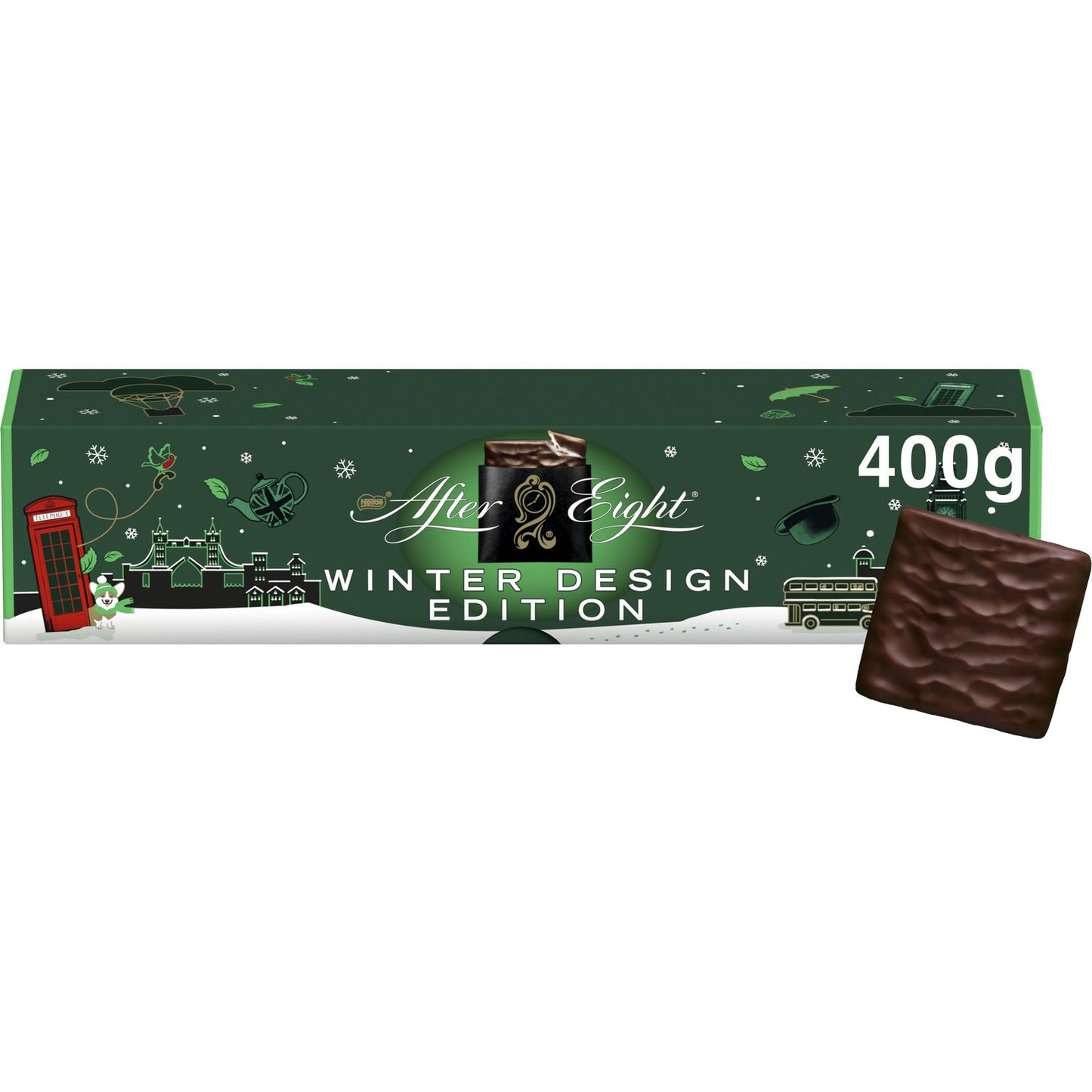 Bouchées de Chocolat Noir, Fourrés à la Menthe AFTER EIGHT - Gamme de Noël 2025 la boite de 400g