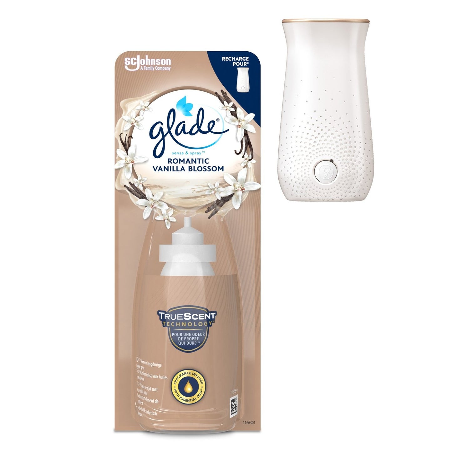Désodorisant Recharge Vanille Huiles Essentielles Sense And Spray GLADE la recharge de 18mL