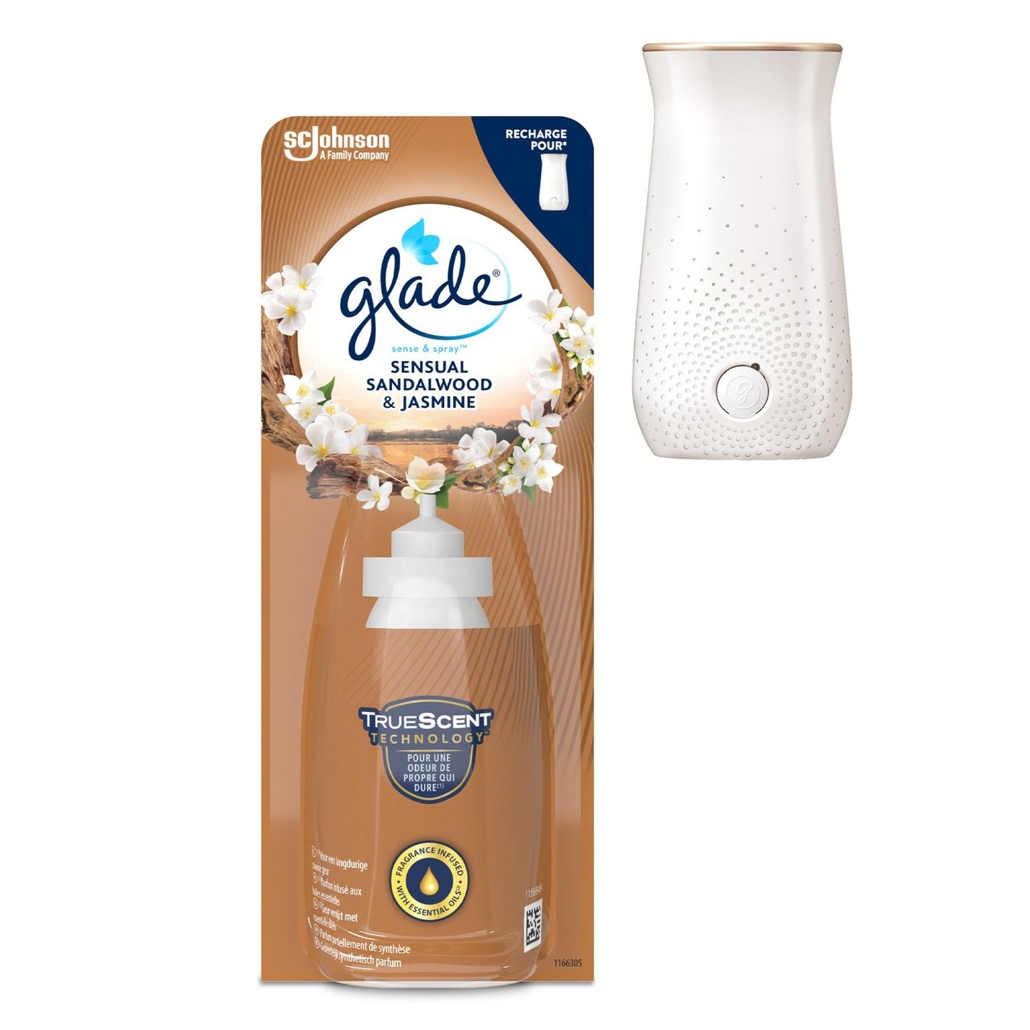 Désodorisant Recharge Bois de Santal et Jasmin Sense & Spray GLADE