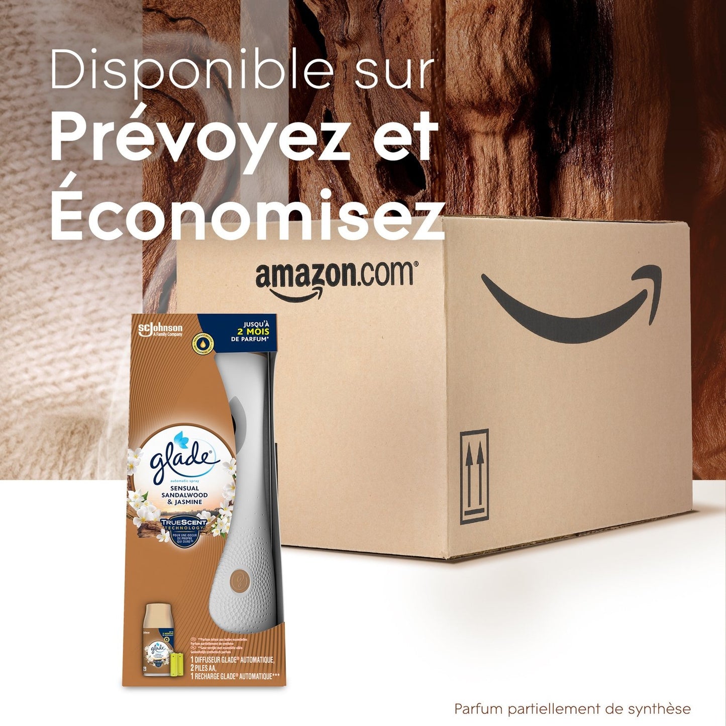 Désodorisant Recharge Automatique Bois de Santal et Jasmin aux Huiles Essentielles GLADE