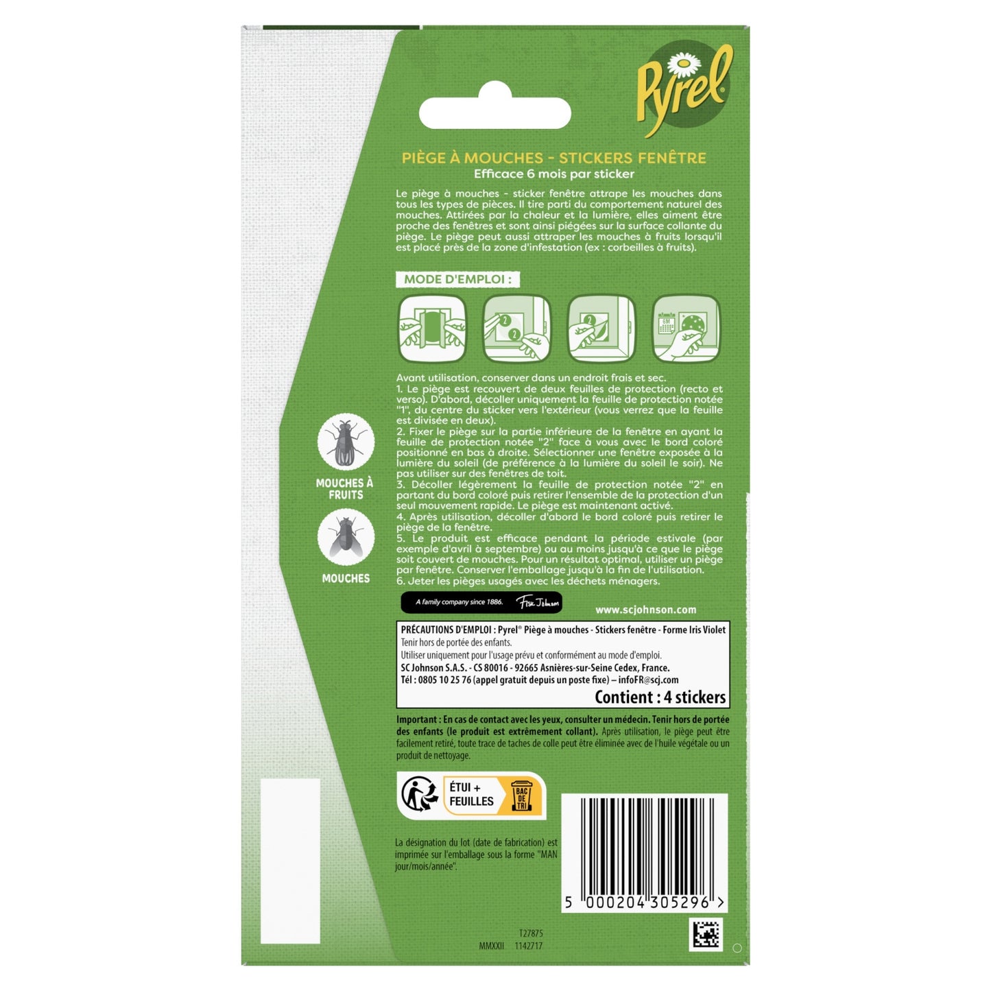 Anti-Mouches Stickers Fenêtres Sans Parfum Ajouté PYREL