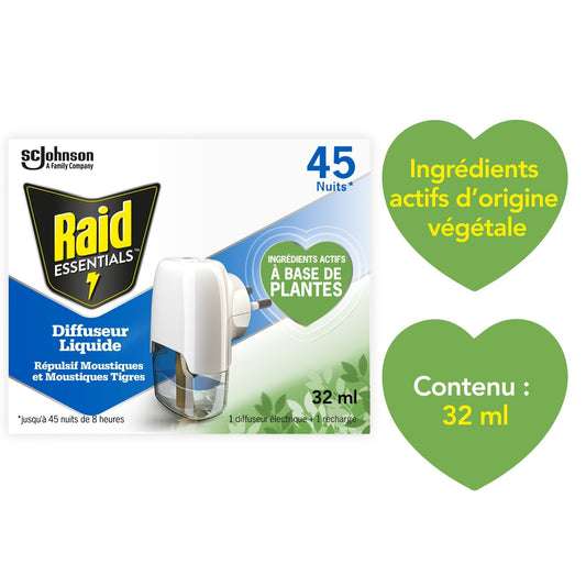 Anti-Moustiques Diffuseur Répulsif Moustiques Essentials RAID