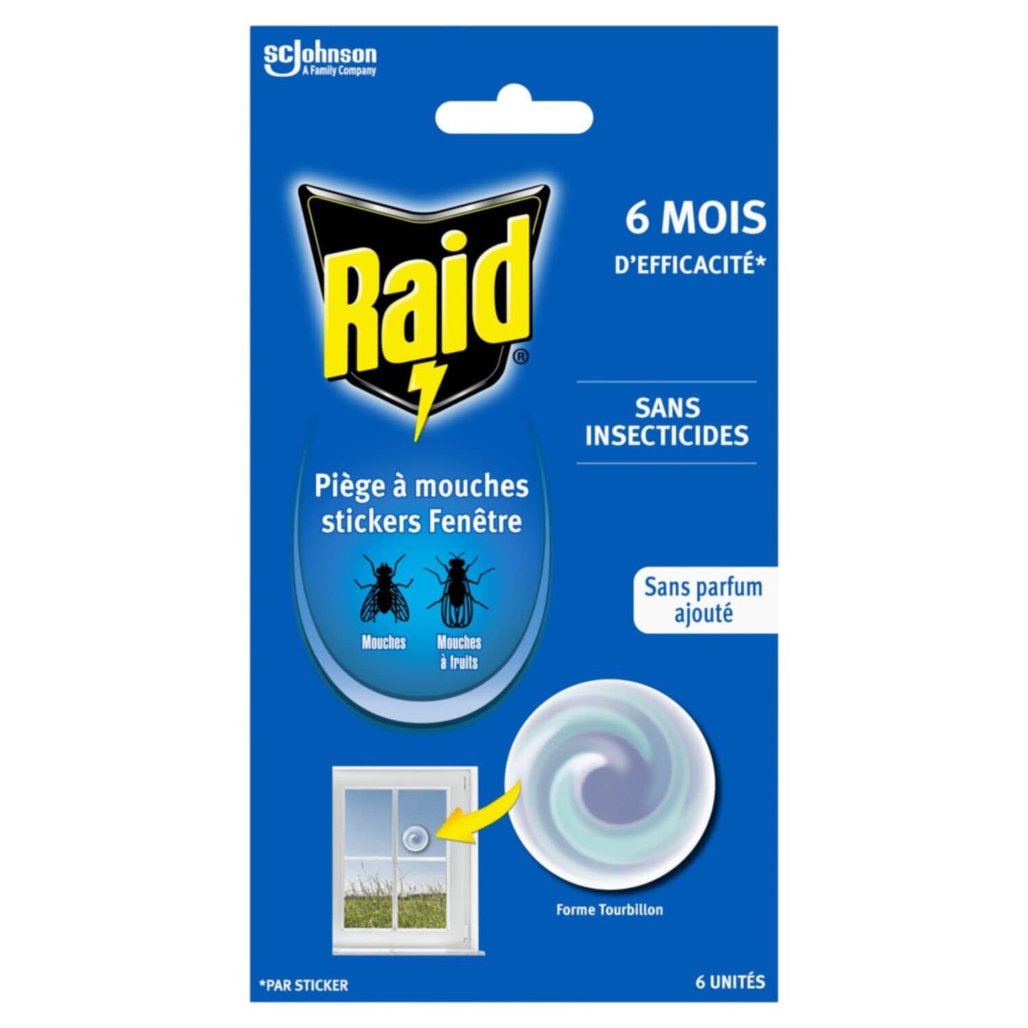 Anti-Mouches Sticker Piège Fenêtre Sans Parfum RAID les 6 stickers