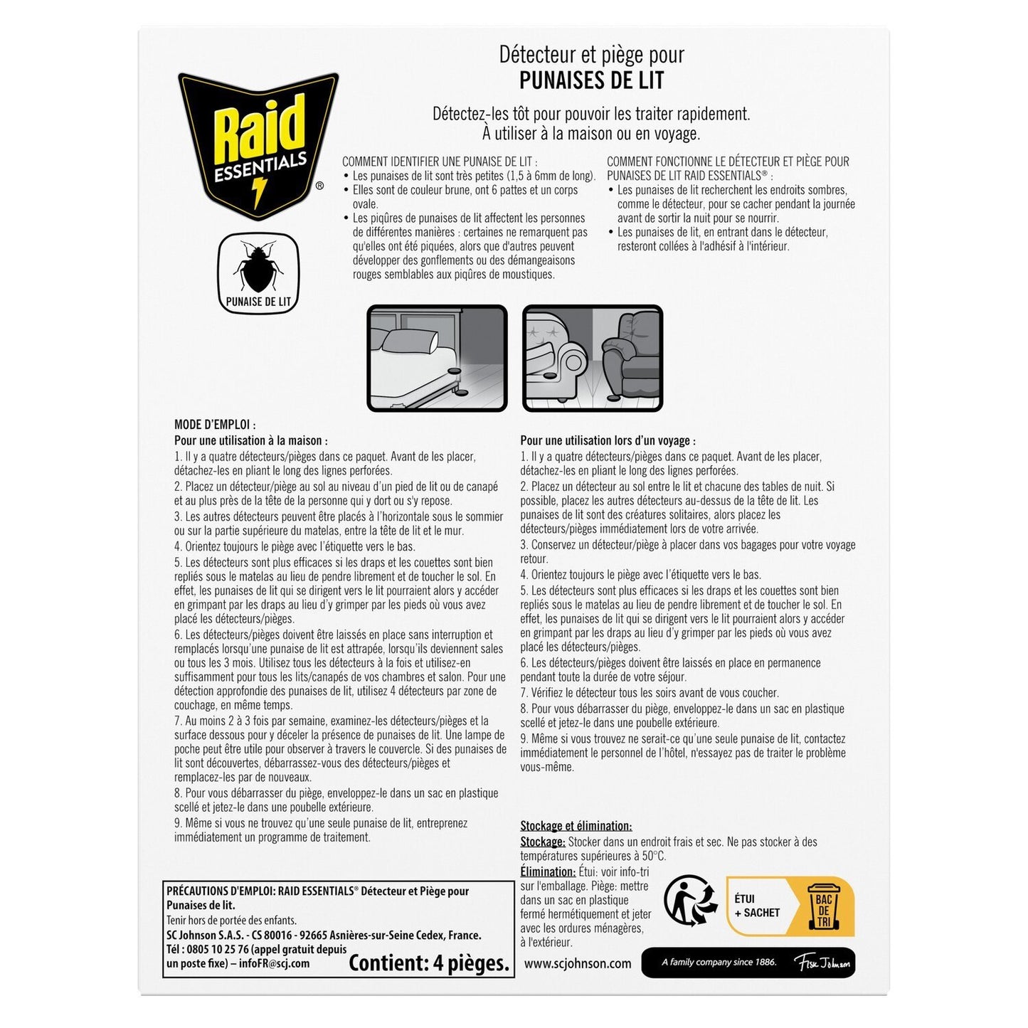 RAID Insect Trap Detector and Bed Bug Trap Without Insecticide