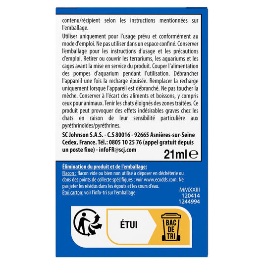 Anti-Moustiques Recharge Sans Parfum Action Continue RAID