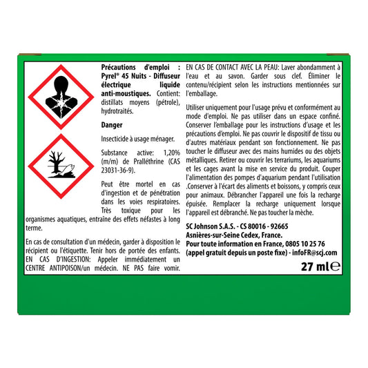 Diffuseur Électrique Sans Parfum 45 Nuits PYREL