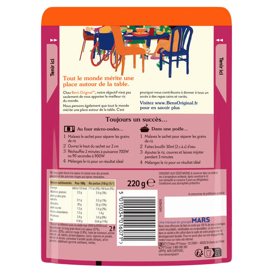 Riz à la Mexicaine Micro Ondable BEN'S ORIGINAL