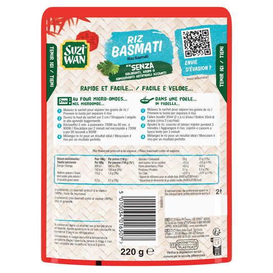 Riz Basmati Micro Ondable SUZIWAN