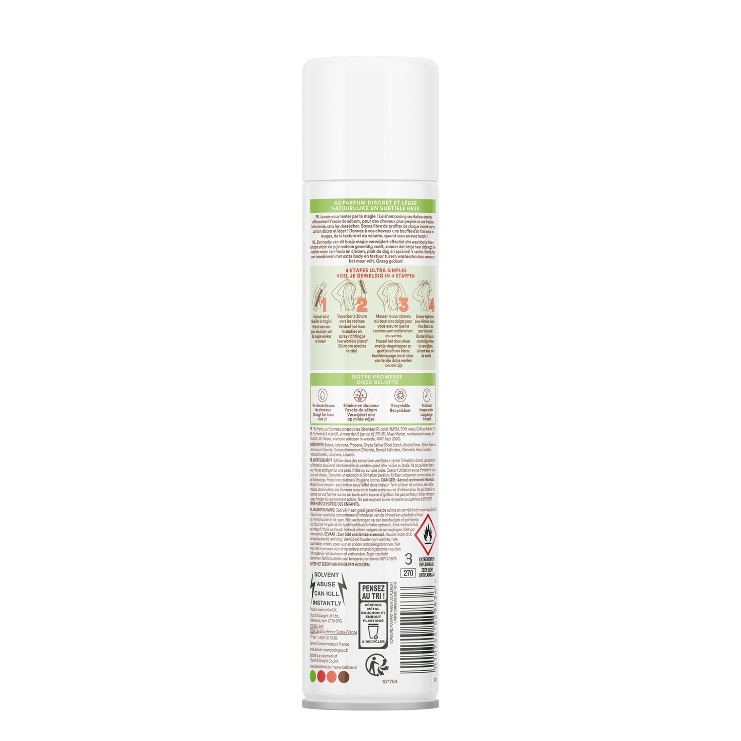 Diskretes und leichtes Nude BATISTE Trockenshampoo