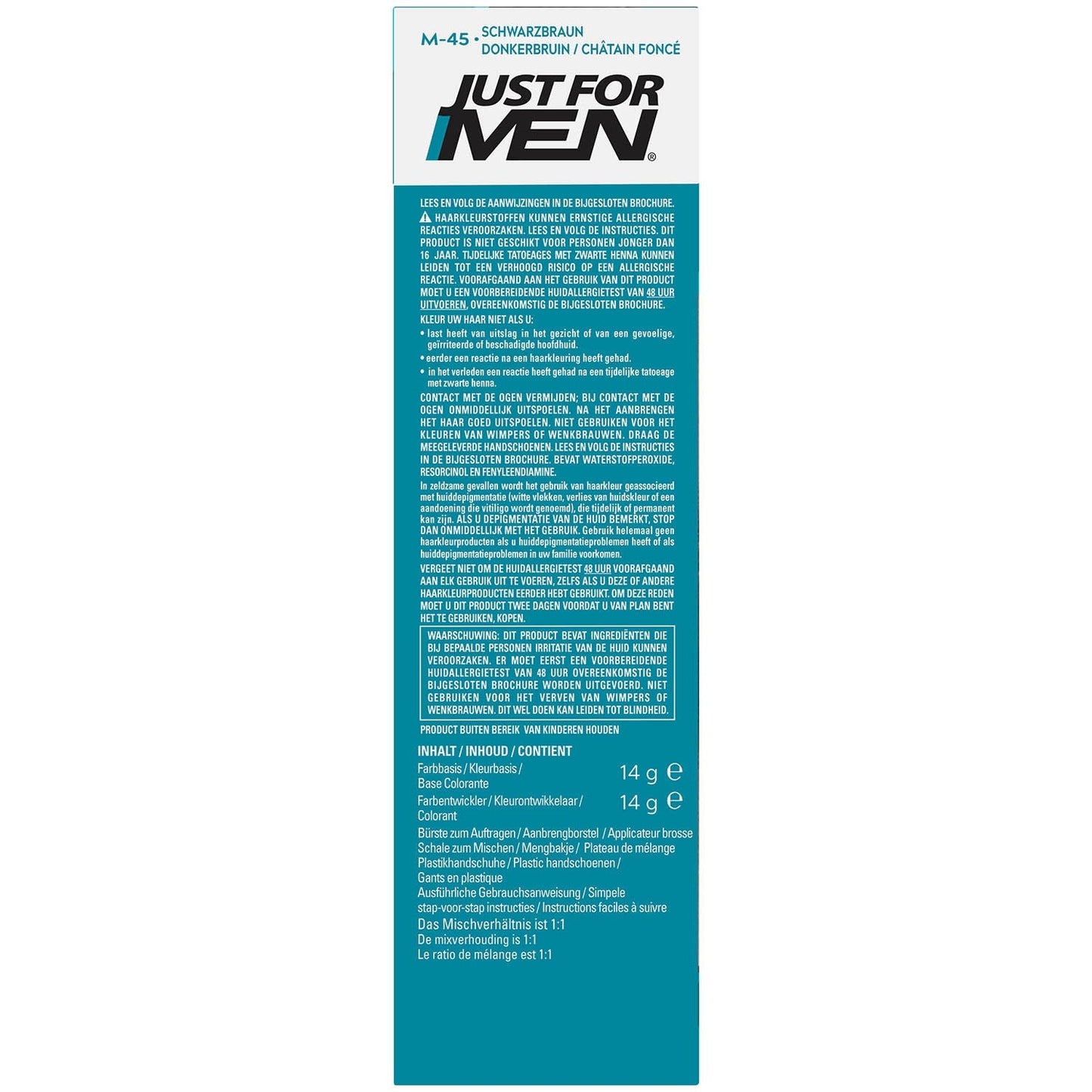 Coloration Gel Moustache et Barbe Chatain Foncé JUST FOR MEN