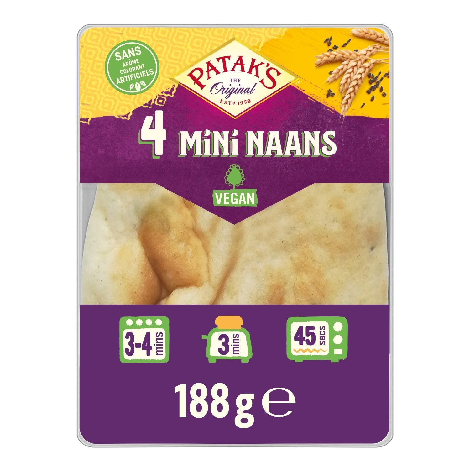 Mini-Naan-Brote Natur PATAK'S – La Famille à Table!