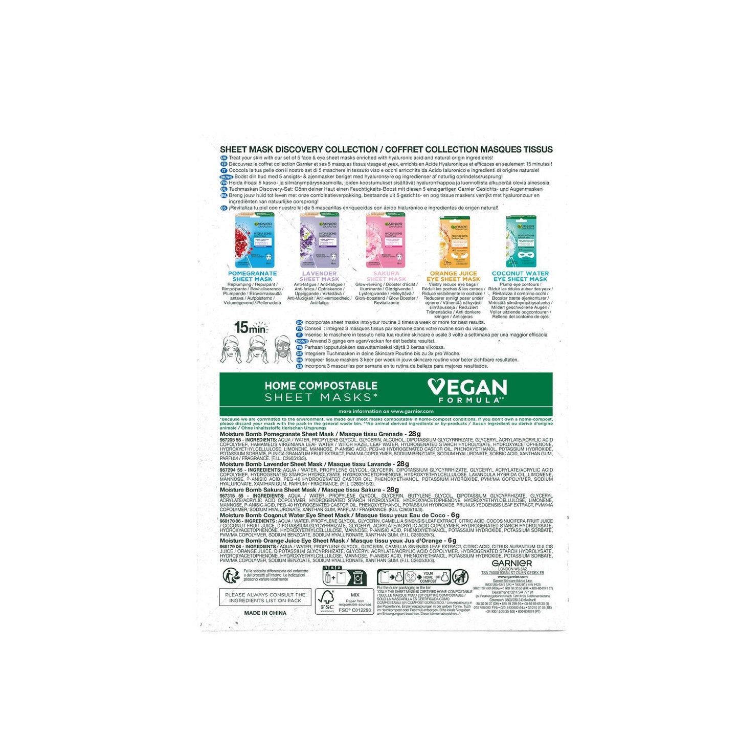 GARNIER Face and Eye Tissue Mask Discovery Set