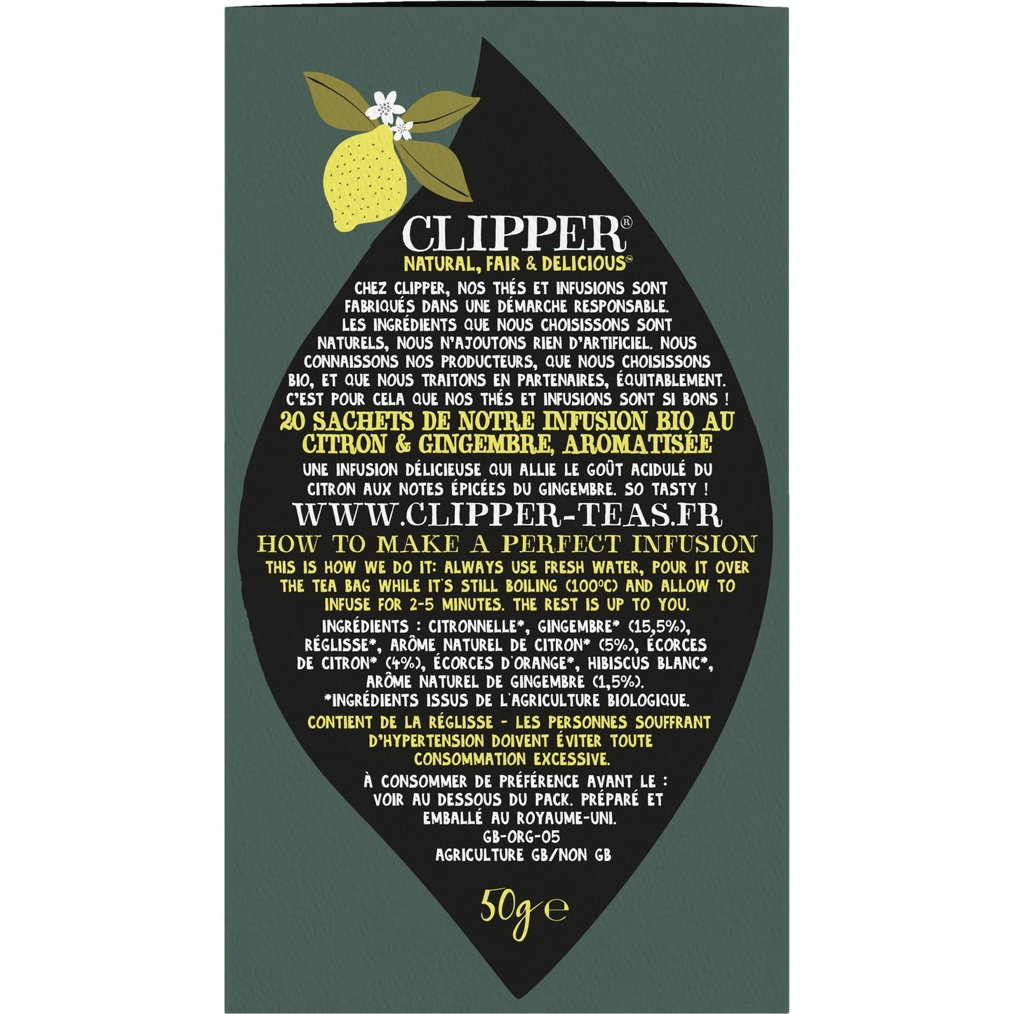 CLIPPER Lemon Ginger Infusion