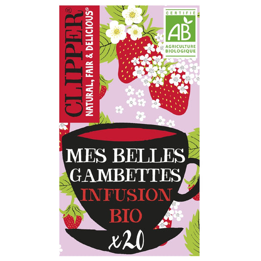 Infusion Mes Belles Gambettes Fraise et Fleur de Sureau Bio CLIPPER