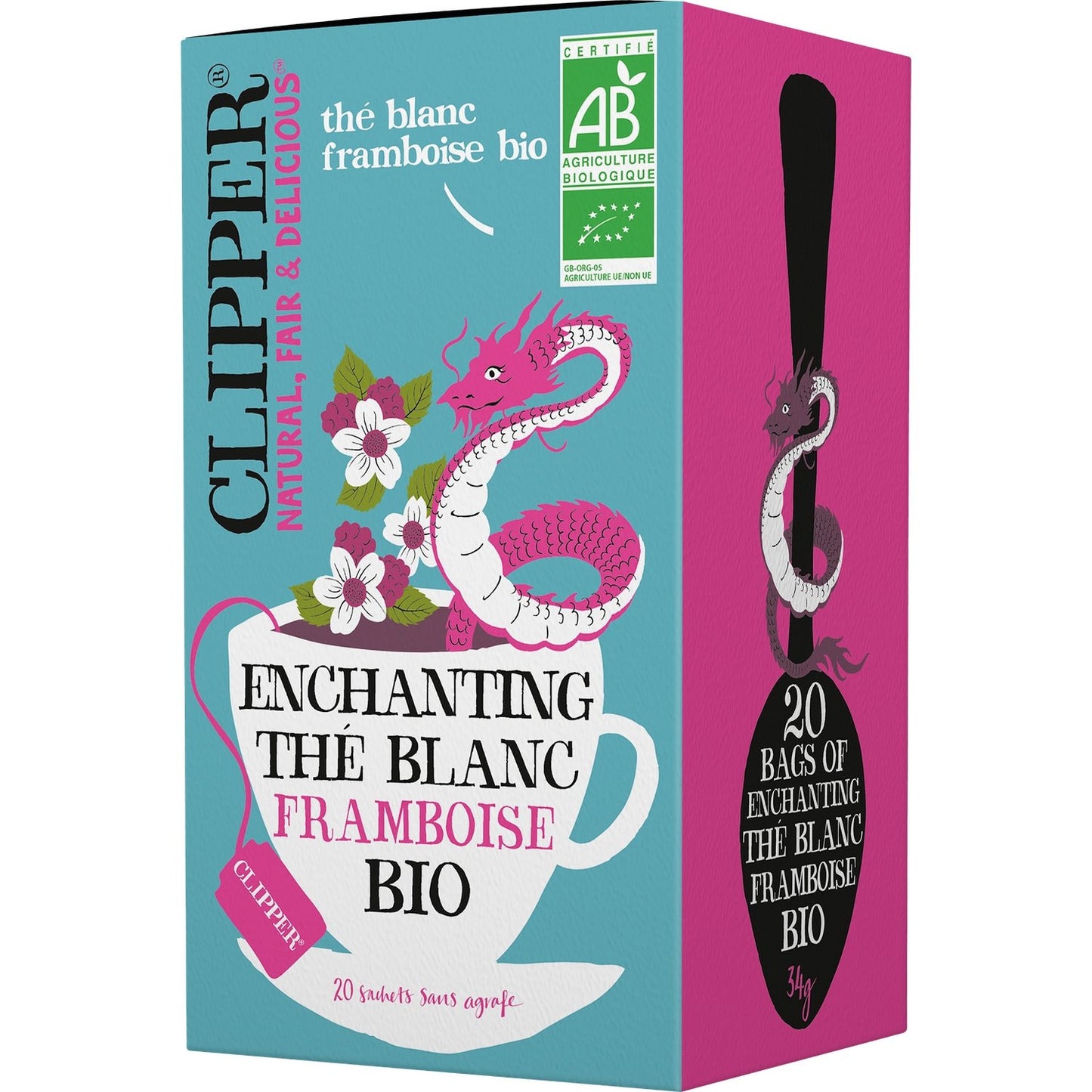 Thé Blanc Blanc à la Framboise Bio CLIPPER