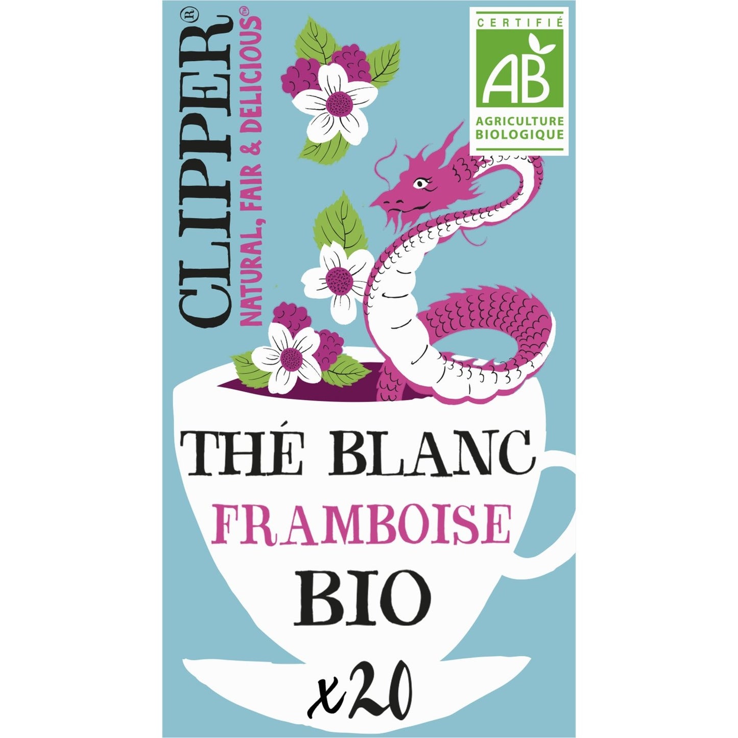 Thé Blanc Blanc à la Framboise Bio CLIPPER