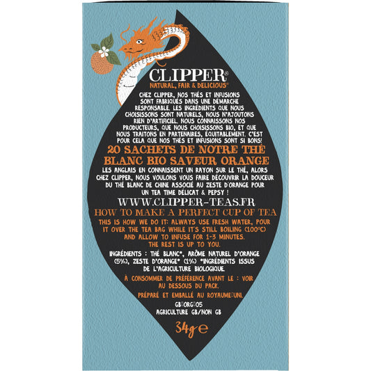Thé Blanc blanc orange bio CLIPPER