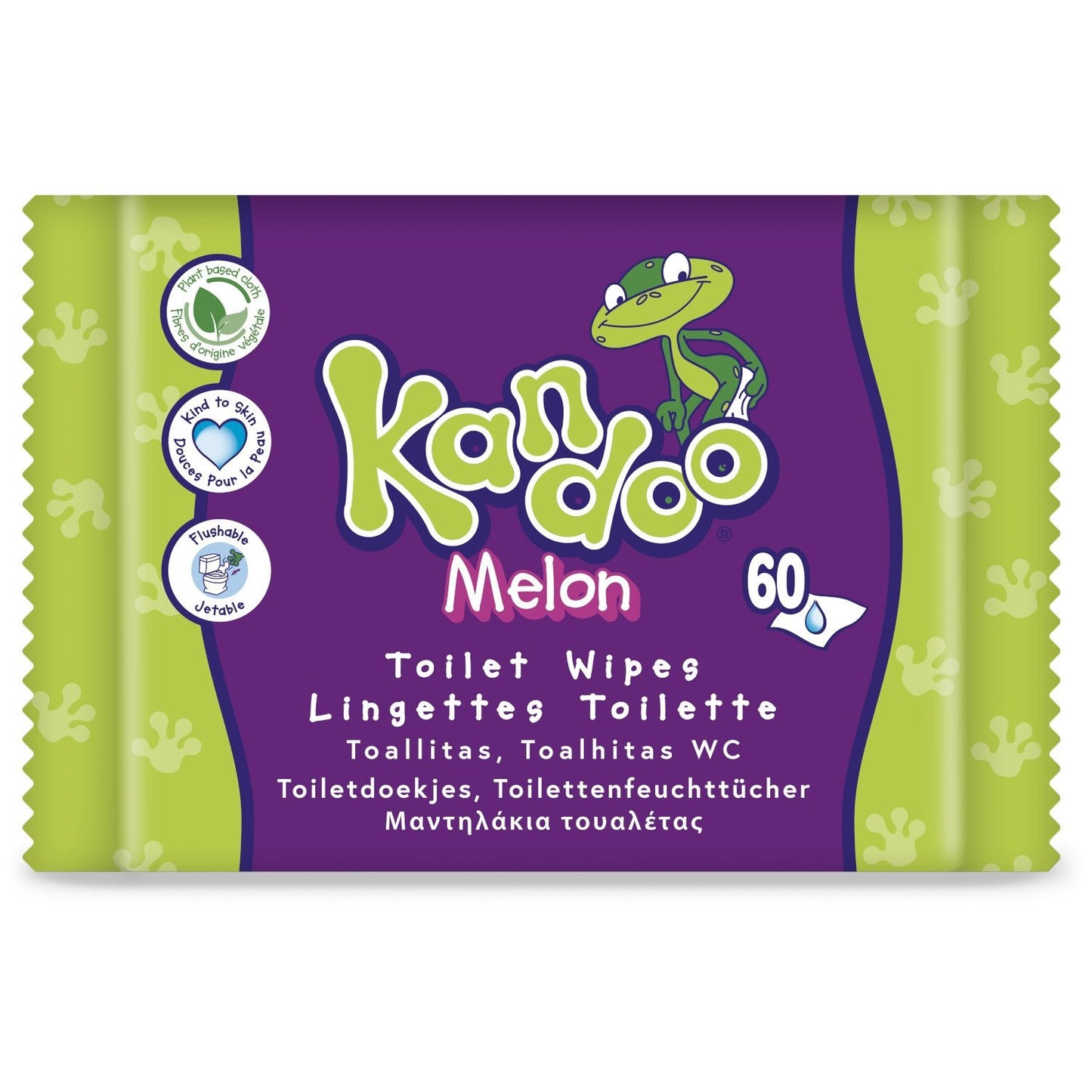 Lingettes Bébé Nettoyantes Fesses Bébé Melon KANDOO le paquet de 60 lingettes